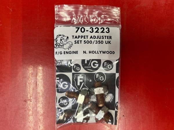 Packaged Triumph tappet adjuster set on a red background