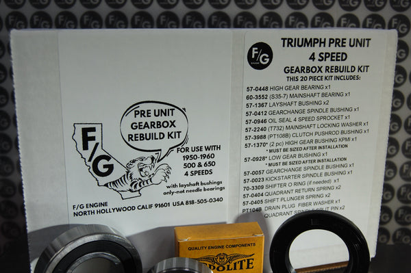 Pre Unit Triumph 4 speed gearbox rebuild kit 500 650