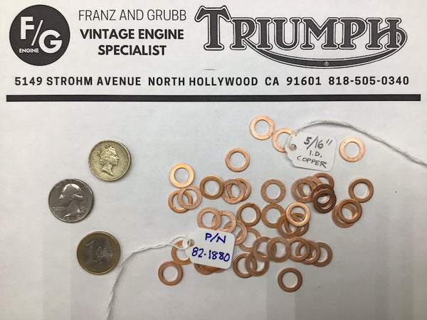 Copper washers for British motorcycles