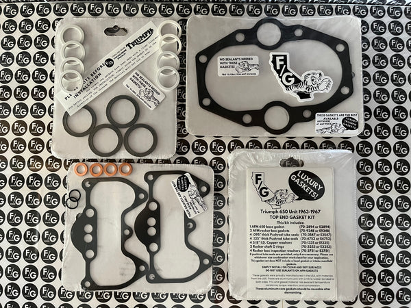 Triumph Unit 650 top end gasket kit 1963-1967