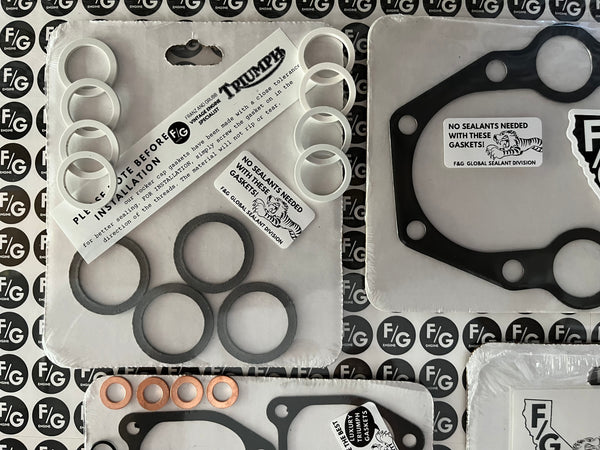 Triumph Unit 650 top end gasket kit 1963-1967
