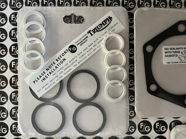 Triumph Pre Unit 650 alloy head top end gasket kit 1956-1962