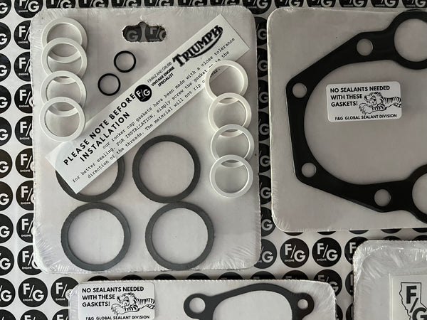 Triumph Pre Unit 650 iron head top end gasket kit 1950-1959