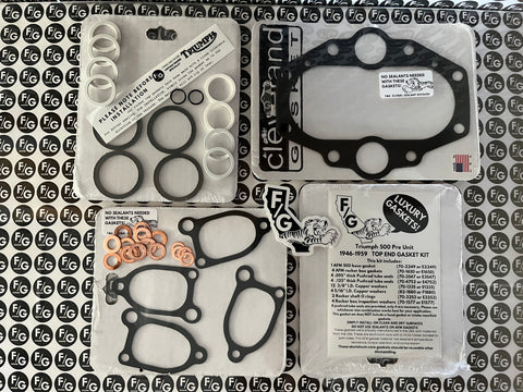 Triumph Pre Unit 500 top end gasket kit 1946-1957