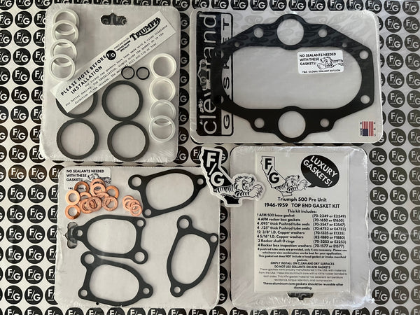 Triumph Pre Unit 500 top end gasket kit 1946-1957