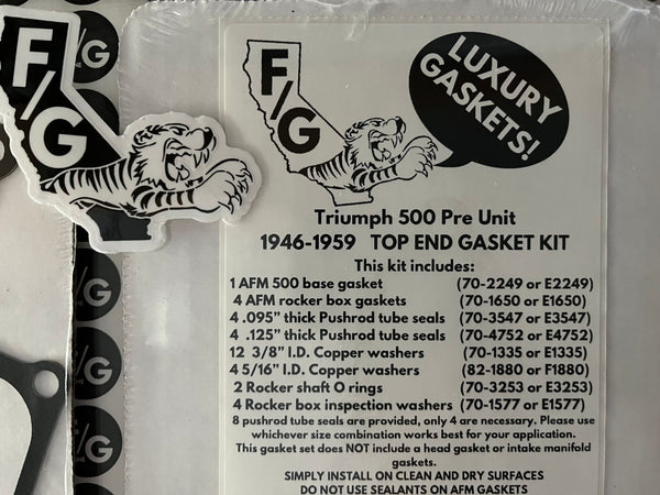 Triumph Pre Unit 500 top end gasket kit 1946-1957