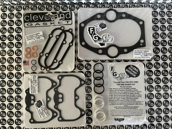 Triumph Unit 750 top end gasket kit 1973-1980