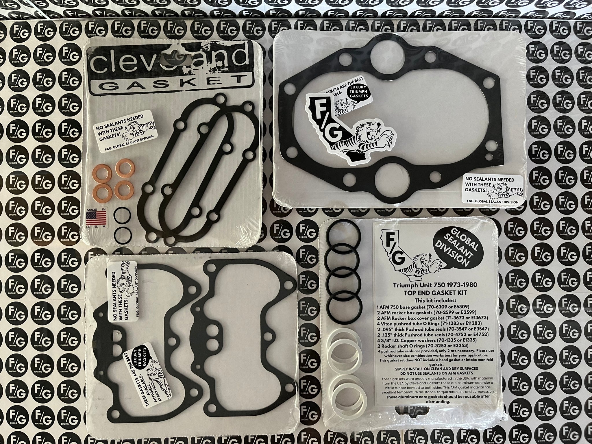Triumph Unit 750 top end gasket kit 1973-1980