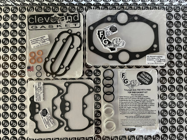Triumph Unit 750 top end gasket kit 1973-1980