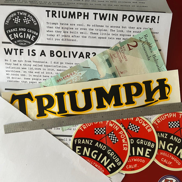 VINTAGE TRIUMPH LOGO STICKER PACK!