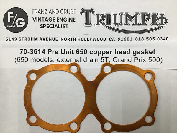 Triumph Twin copper head gaskets