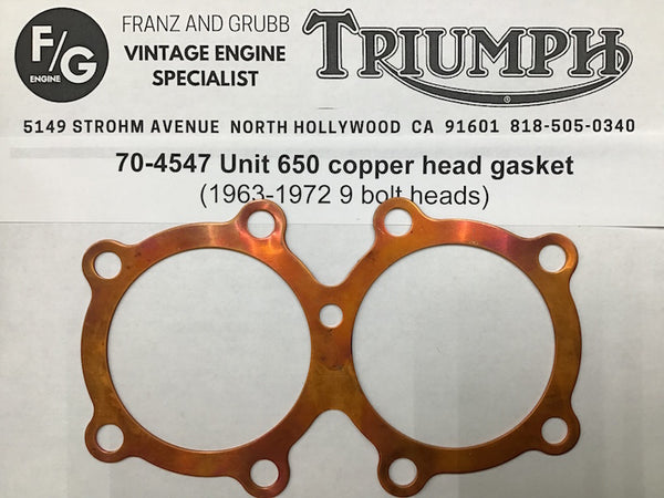 Triumph Twin copper head gaskets