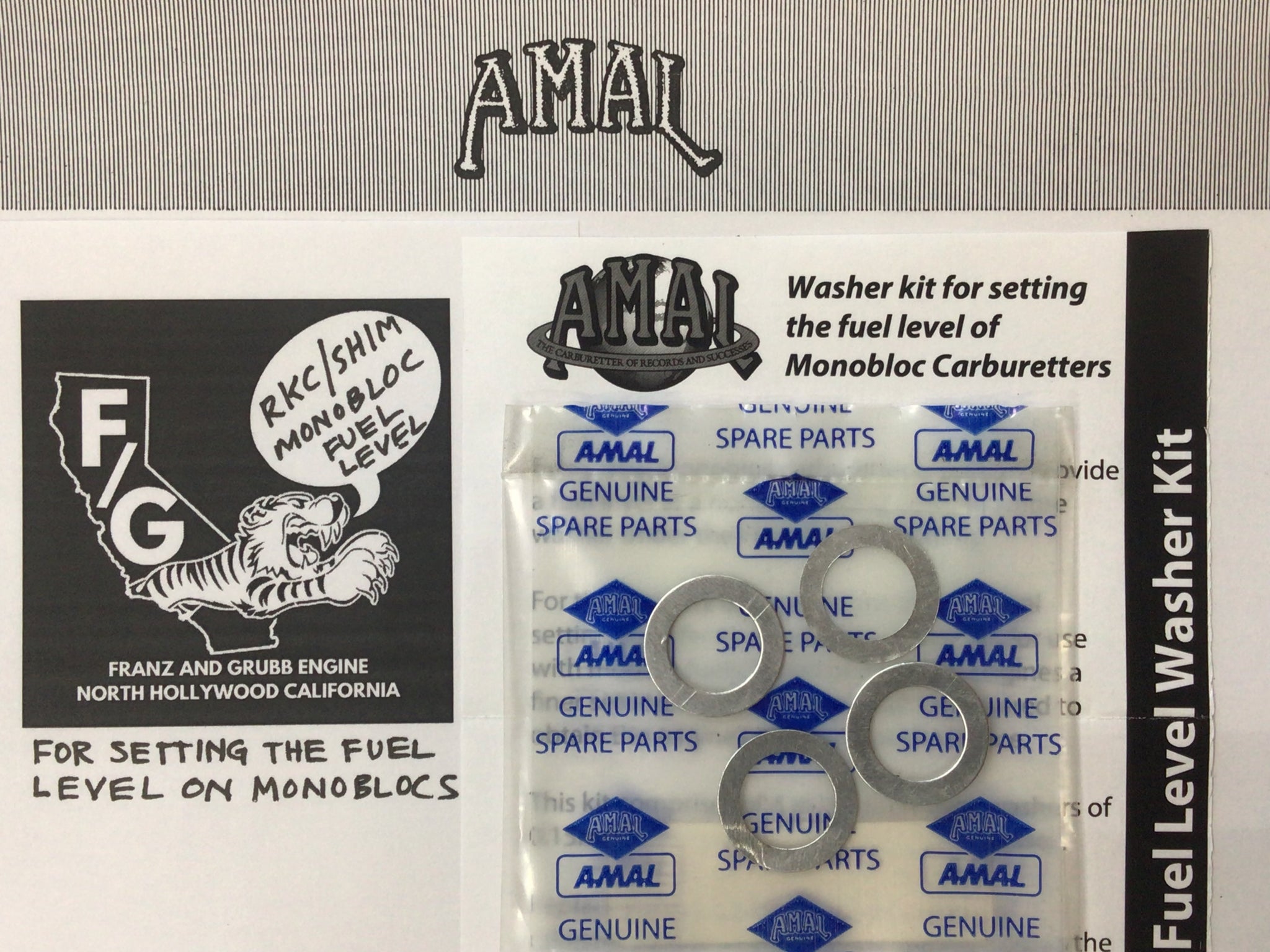 Amal monobloc float shim kit