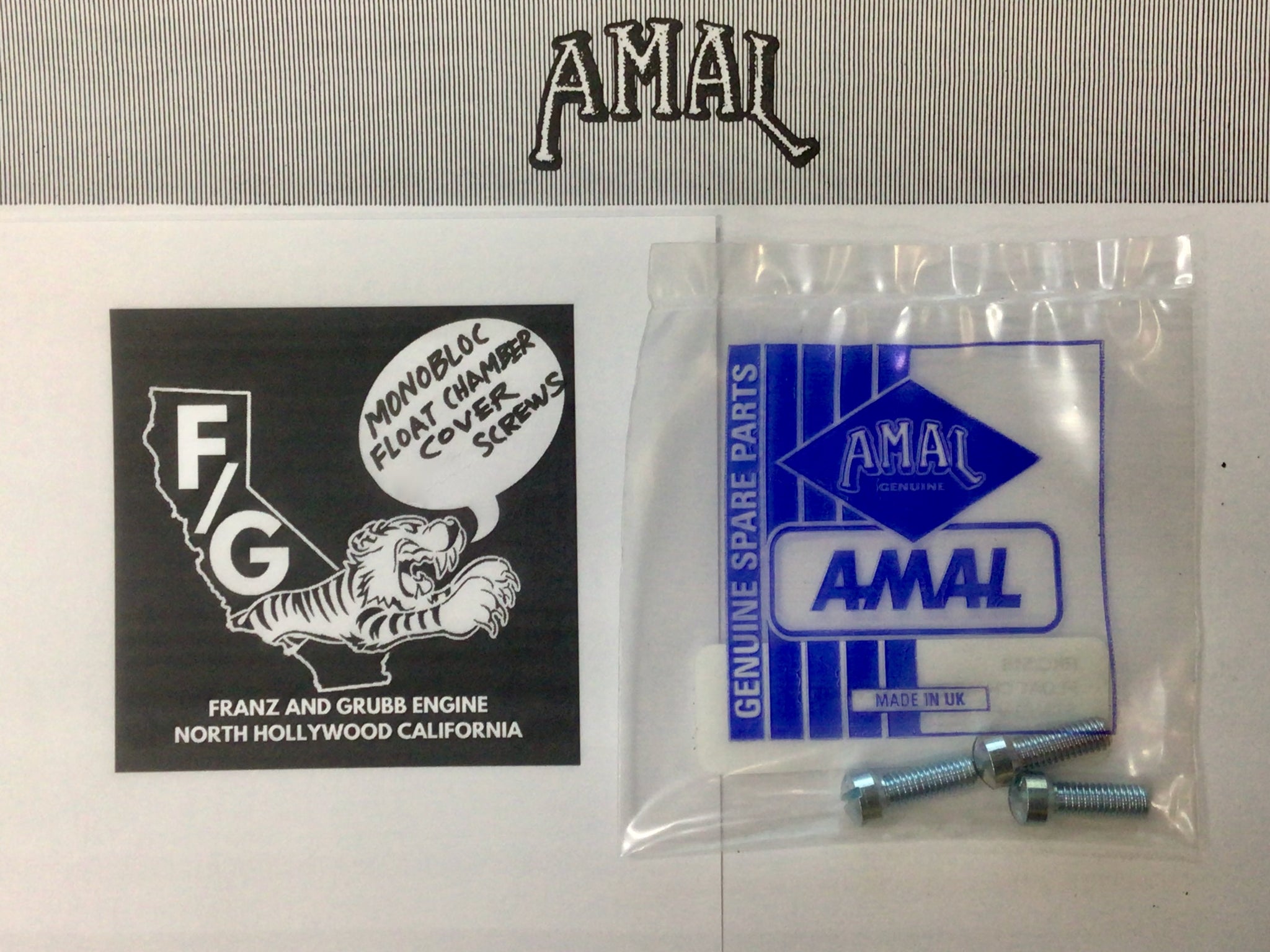 Amal monobloc float cover screw set