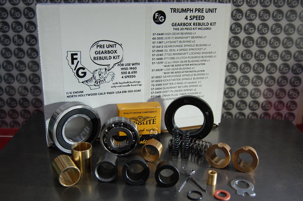 Pre Unit Triumph 4 speed gearbox rebuild kit 500 650