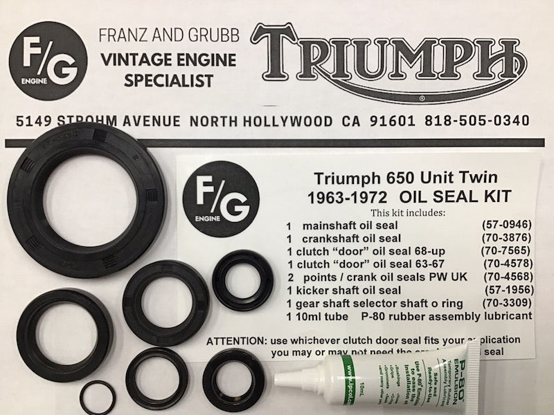 Triumph 500 650 750 twins engine oil seal kit