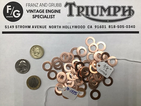 Copper washers for British motorcycles